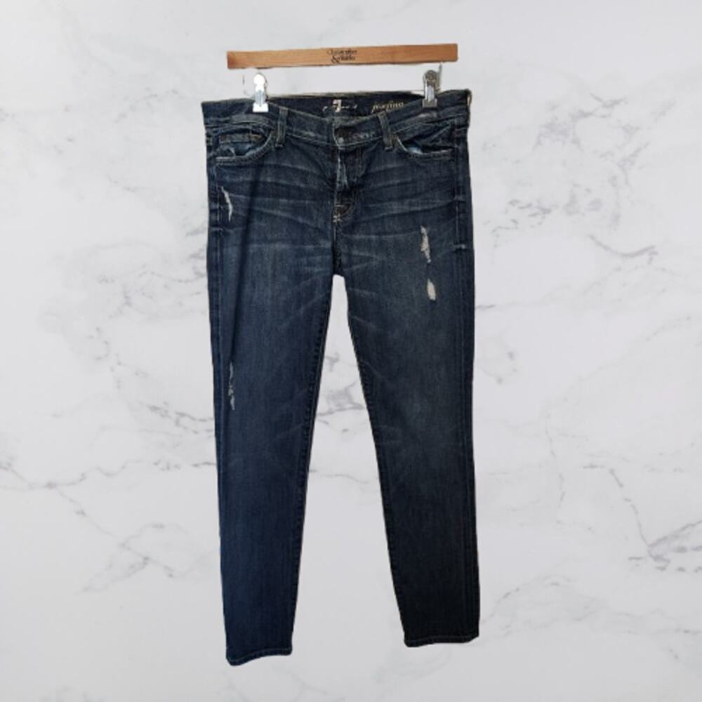 7 For All Mankind Women's Josefina Boyfriend Slim Jean Size 28 Stretchy